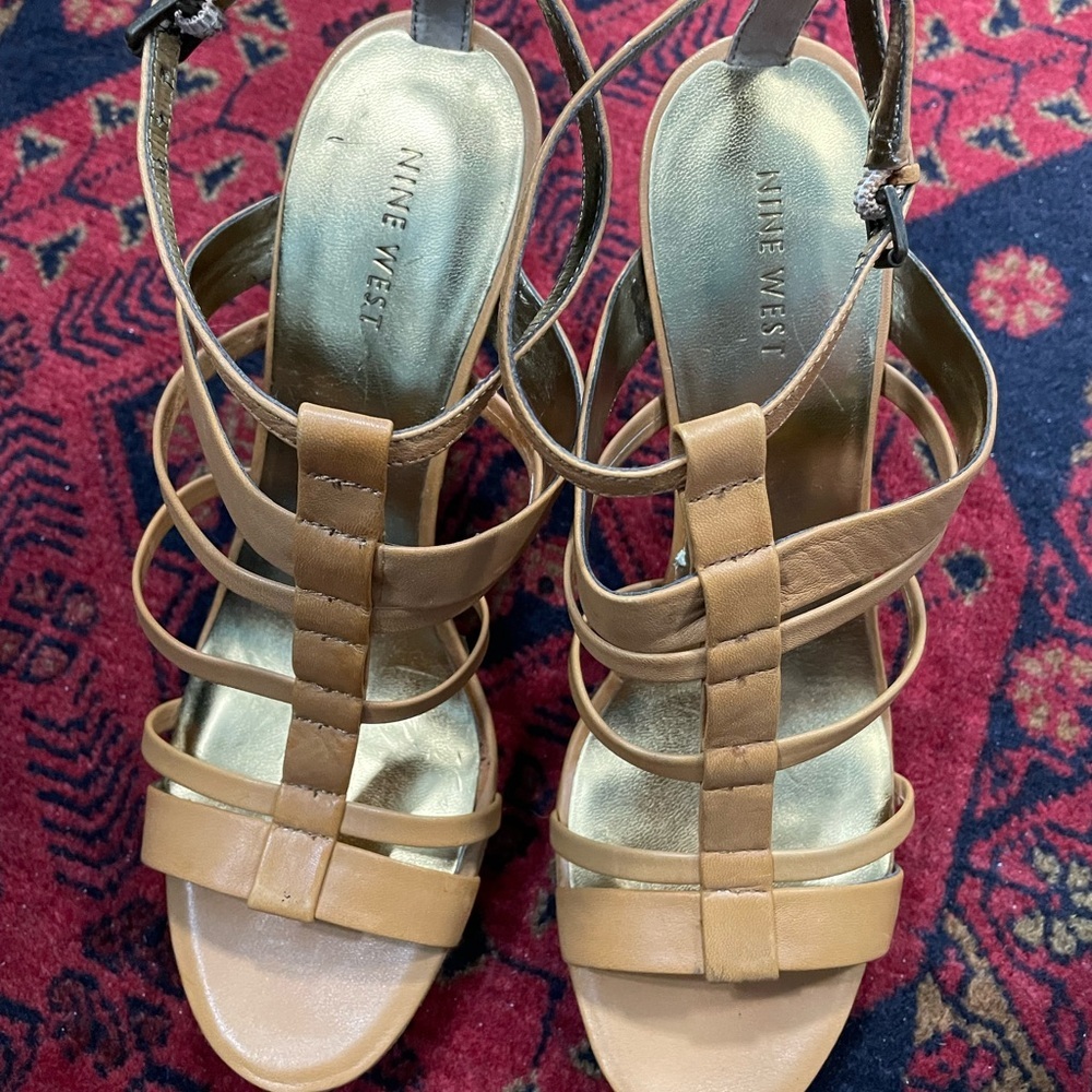 Nine West Tan Sandals with Strappy Design